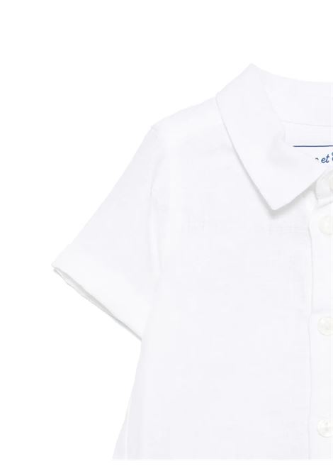 Camicia a Maniche Corte In Lino Bianco TARTINE ET CHOCOLAT | CA1204101